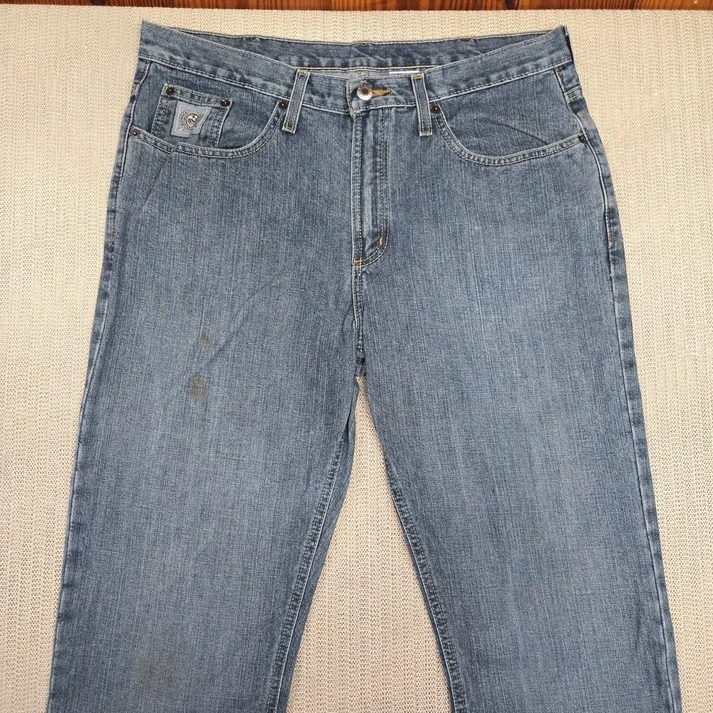 Cinch Jeans Mens 34x32 Blue Regular Fit Straight Leg Denim Pants MB980034001